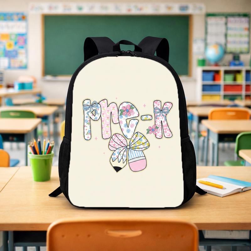 Girls Pre-K Back To School Backpack - Floral Bow Aesthetic Custom Backpack - Savourry