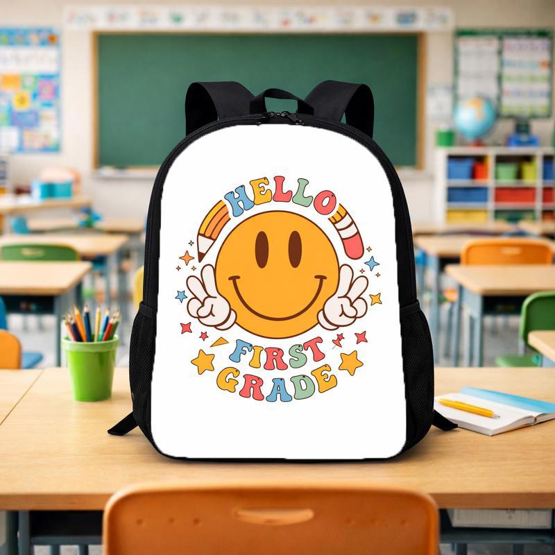 Hello First Grade Smiley Backpack - Back To School Kids Custom Backpack - Savourry