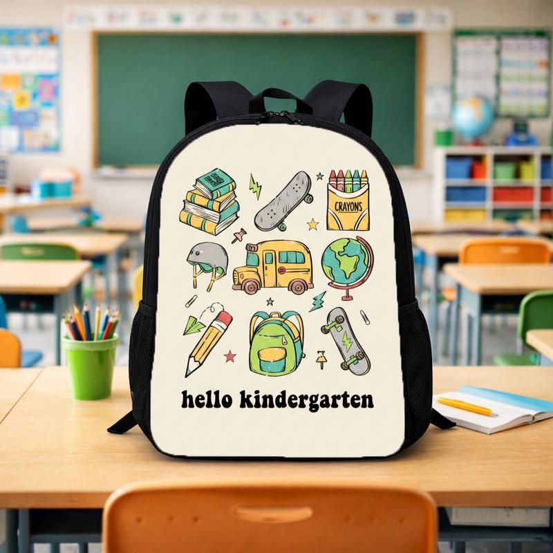 Hello Kindergarten Backpack - School Icons Back To School Kids Custom Backpack - Savourry