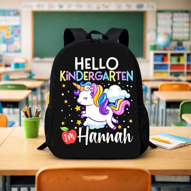 Hello Kindergarten Unicorn Backpack - Cute Kids School Bag Custom Backpack - Savourry