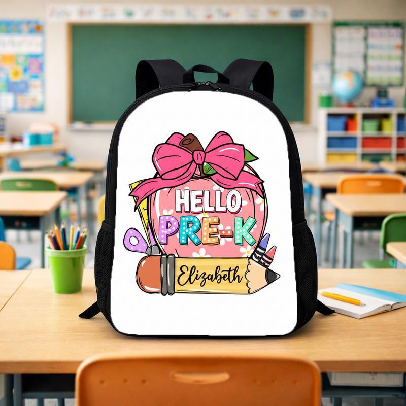 Hello Pre-K Backpack - Custom Name Boys Girls School Custom Backpack - Savourry
