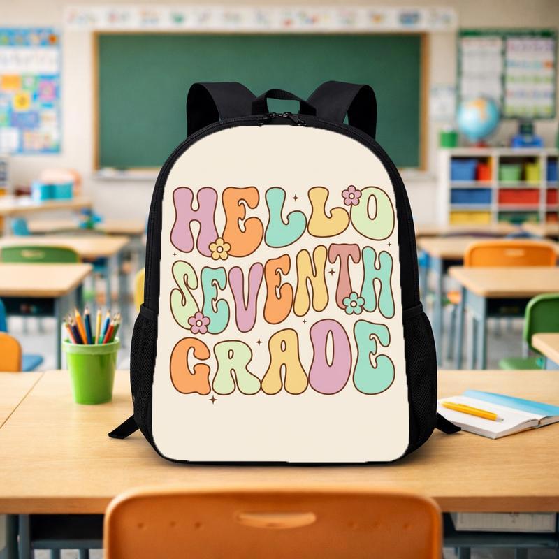Hello 7th Grade Backpack - Middle School Back To School Fun Custom Backpack - Savourry