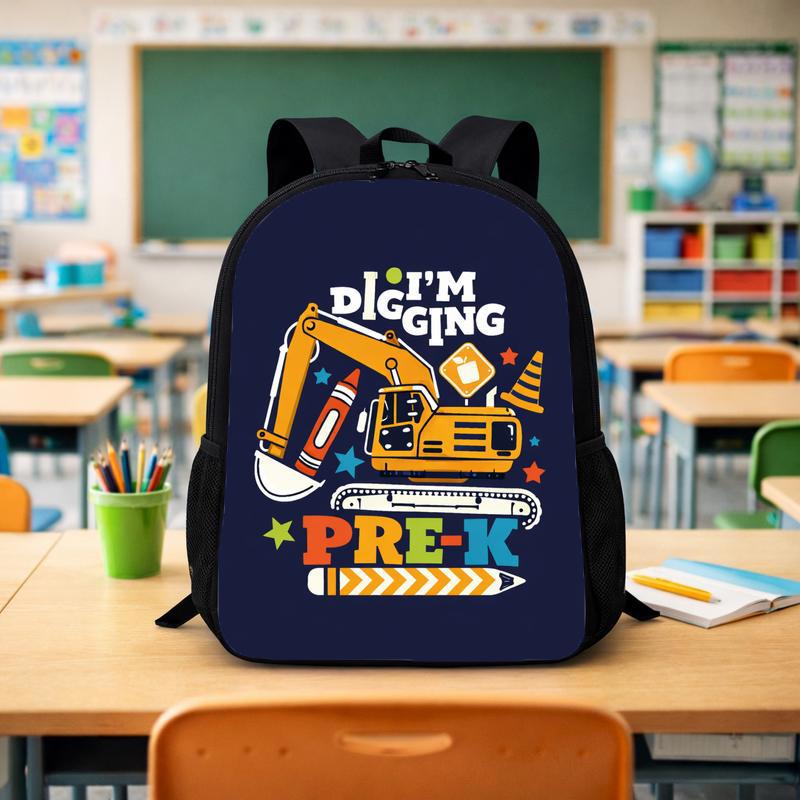 I'm Digging Pre-K Backpack For Boys - Construction Theme Custom Backpack - Savourry