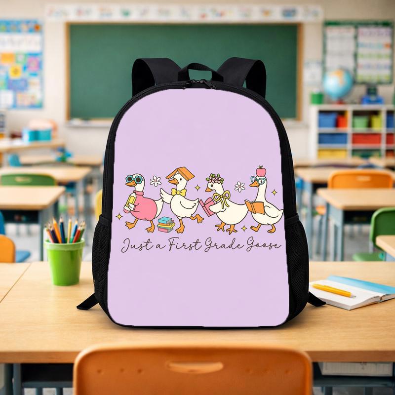 Just A First Grade Goose Backpack - Cute Kids Back To School Custom Backpack - Savourry