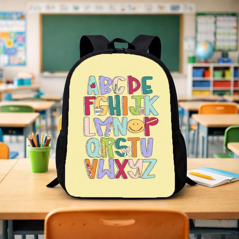 Kids Backpack - Colorful ABC Alphabet Letters Design Custom Backpack - Savourry