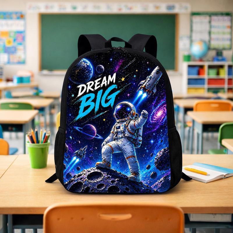 Kids Backpack Dream Big Space - Astronaut Galaxy Design Custom Backpack - Savourry