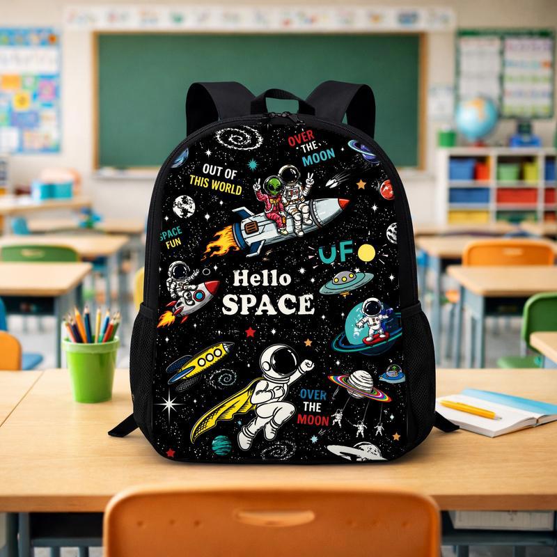 Kids Backpack Space Fun - Astronaut Rocket Design Custom Backpack - Savourry