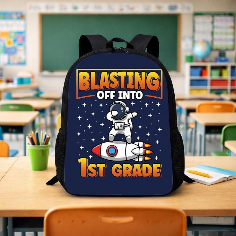 Kids Backpack 1st Grade - Blasting Off Astronaut Space Custom Backpack - Savourry