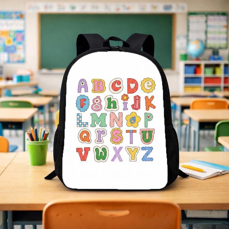Kindergarten Backpack - Cartoon Alphabet Letters Kids Style Custom Backpack - Savourry