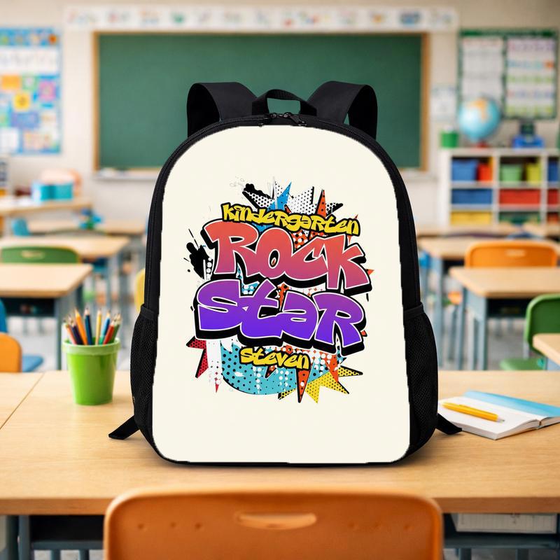 Kindergarten Rock Star Backpack - Personalized Students Bag Custom Backpack - Savourry