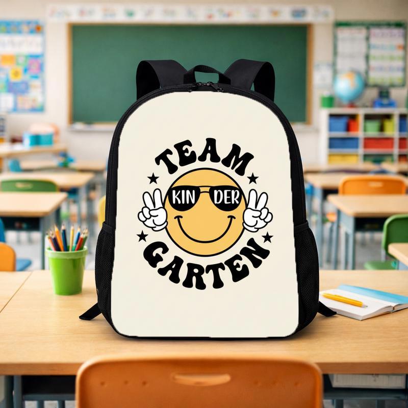 Kindergarten Squad Backpack - Smiley Face School Style Custom Backpack - Savourry