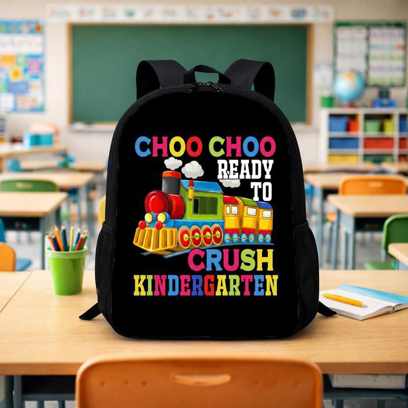 Kindergarten Train Backpack - Ready To Crush School Design Custom Backpack - Savourry