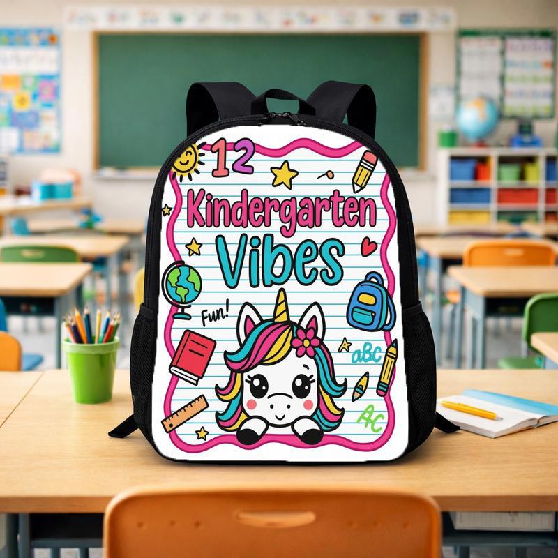 Kindergarten Vibes Backpack - Cute Unicorn Kids School Bag Custom Backpack - Savourry