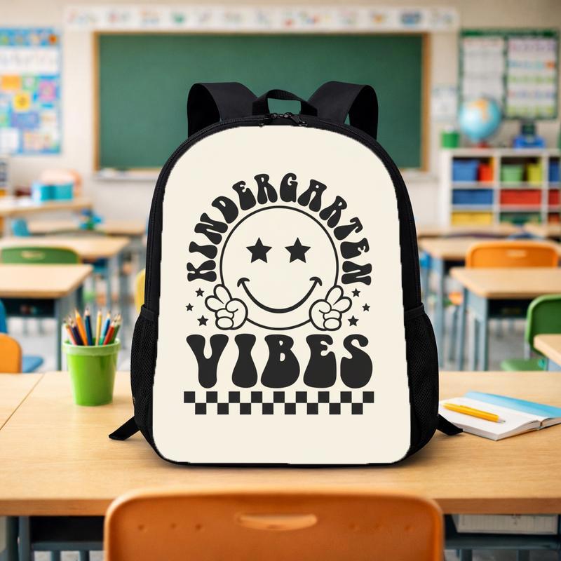 Kindergarten Vibes Smiley Backpack - Retro Back To School Style Custom Backpack - Savourry
