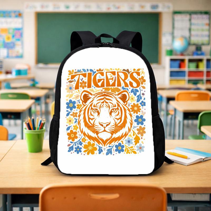 Middle School Floral Tiger Mascot Custom Backpack - Savourry