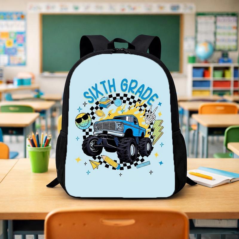 Middle School 6th Grade Backpack - Cool Monster Truck Style Custom Backpack - Savourry