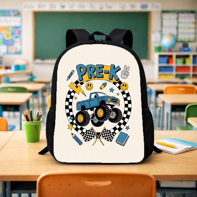 Monster Truck Pre-K Backpack For Boys - Back To School Fun Custom Backpack - Savourry