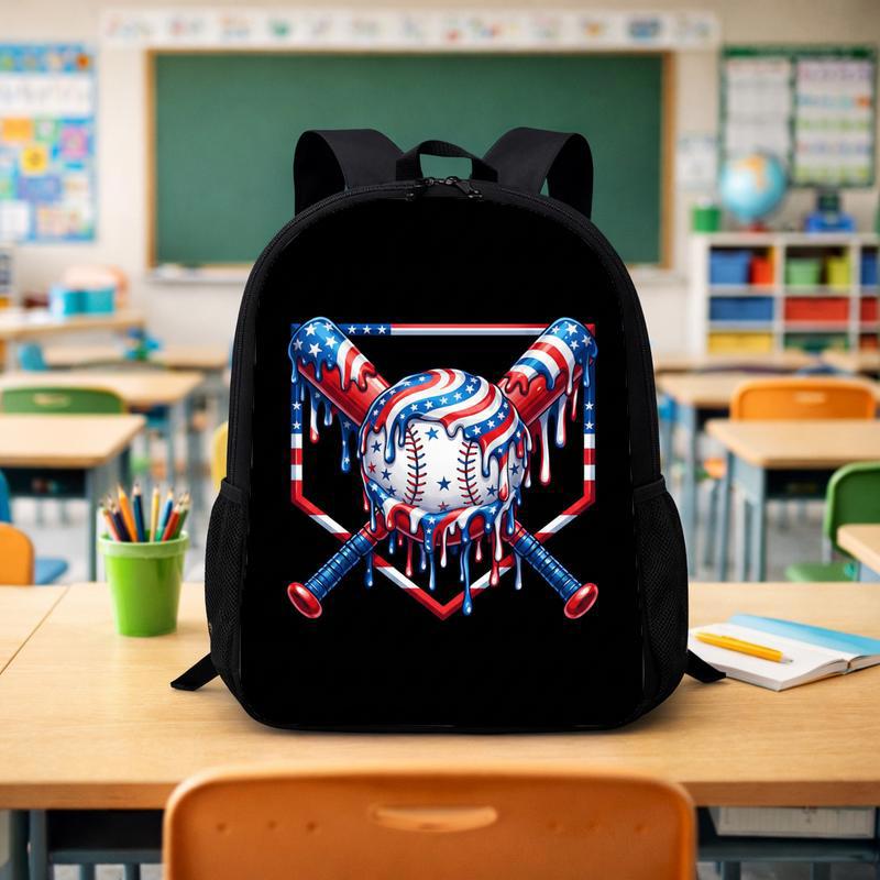 Patriotic Baseball Backpack - USA Drip Sport Kids Bag Custom Backpack - Savourry