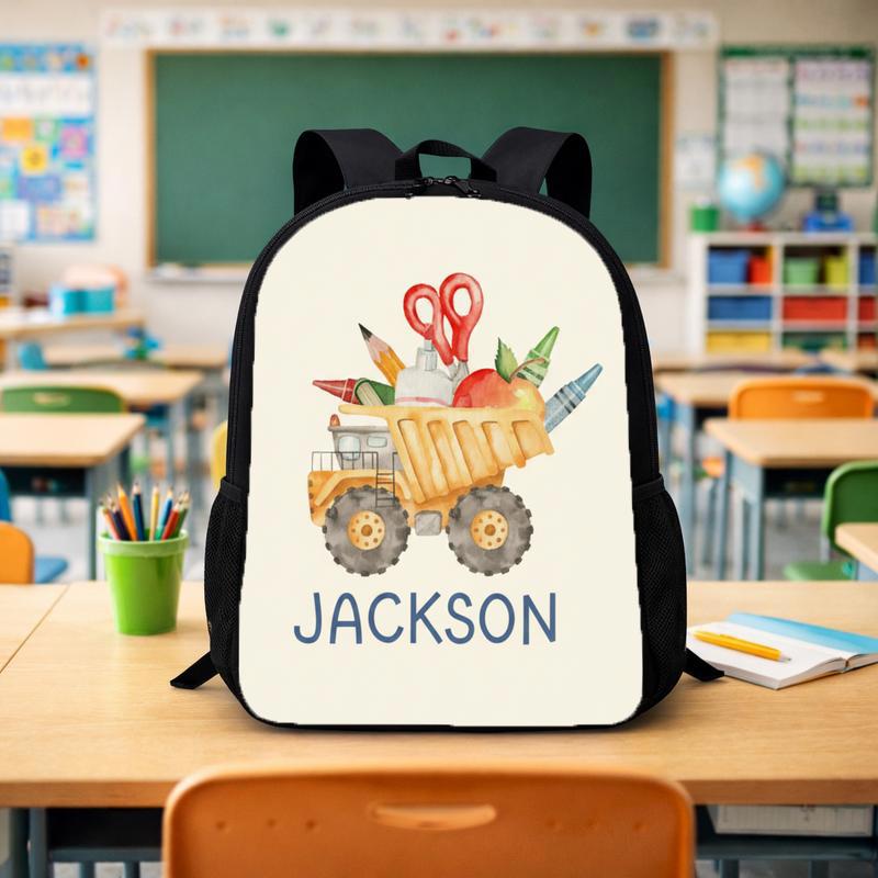 Personalized Dump Truck Backpack For Kids - Cute Back To School Boys Custom Backpack - Savourry