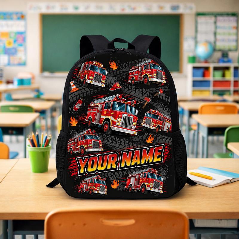 Personalized Fire Truck Backpack - Kids Back To School Custom Backpack - Savourry