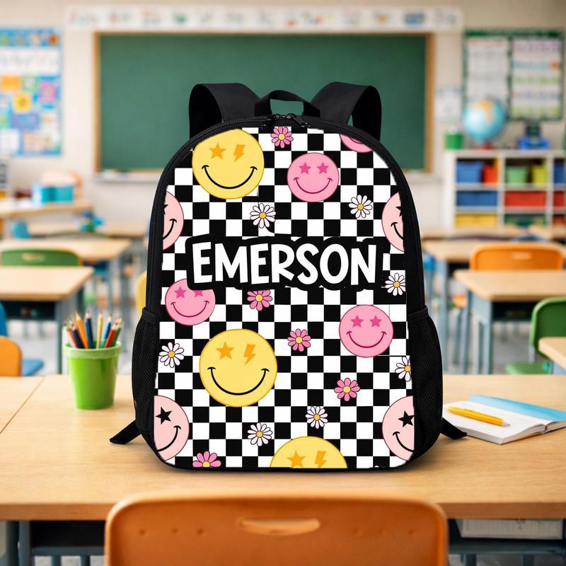 Personalized Kids Backpack - Custom Name Smiley School Bag Custom Backpack - Savourry