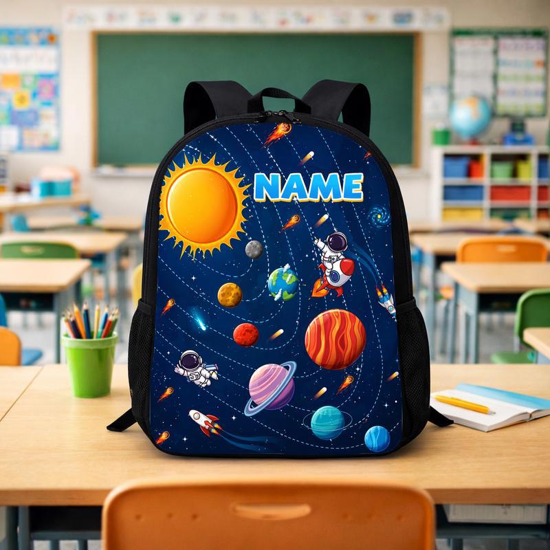 Personalized Kids Backpack - Solar System Custom Name Custom Backpack - Savourry