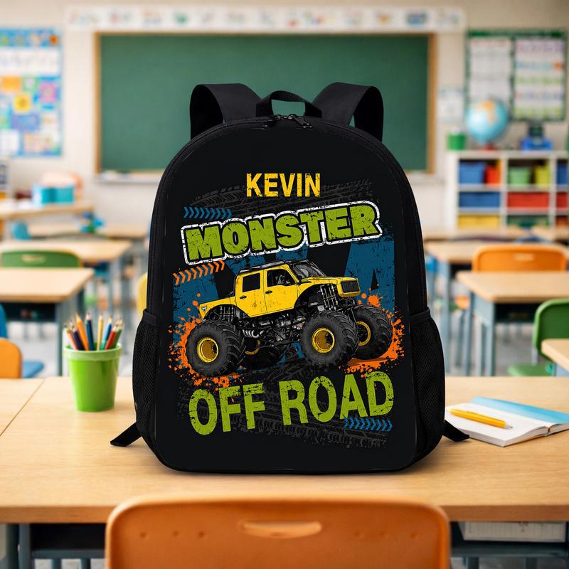 Personalized Monster Truck Backpack - Back To School Off Road Custom Backpack - Savourry