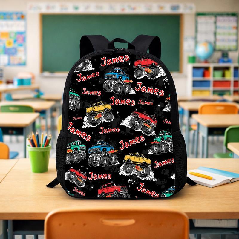 Personalized Monster Truck Backpack - Kids Custom Name Gift Custom Backpack - Savourry