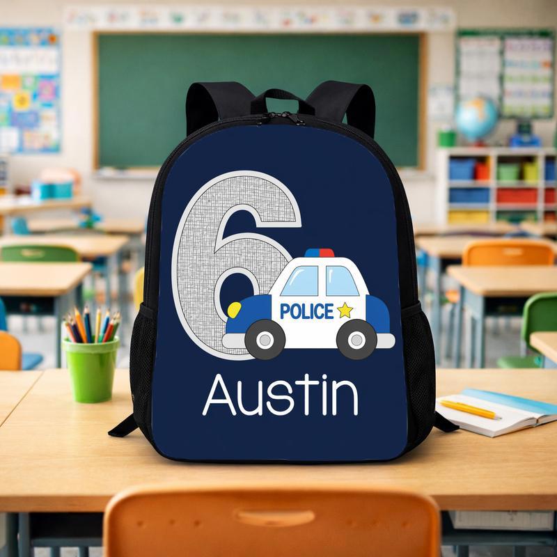 Personalized Police Backpack - Custom Age Back To School Kids Custom Backpack - Savourry