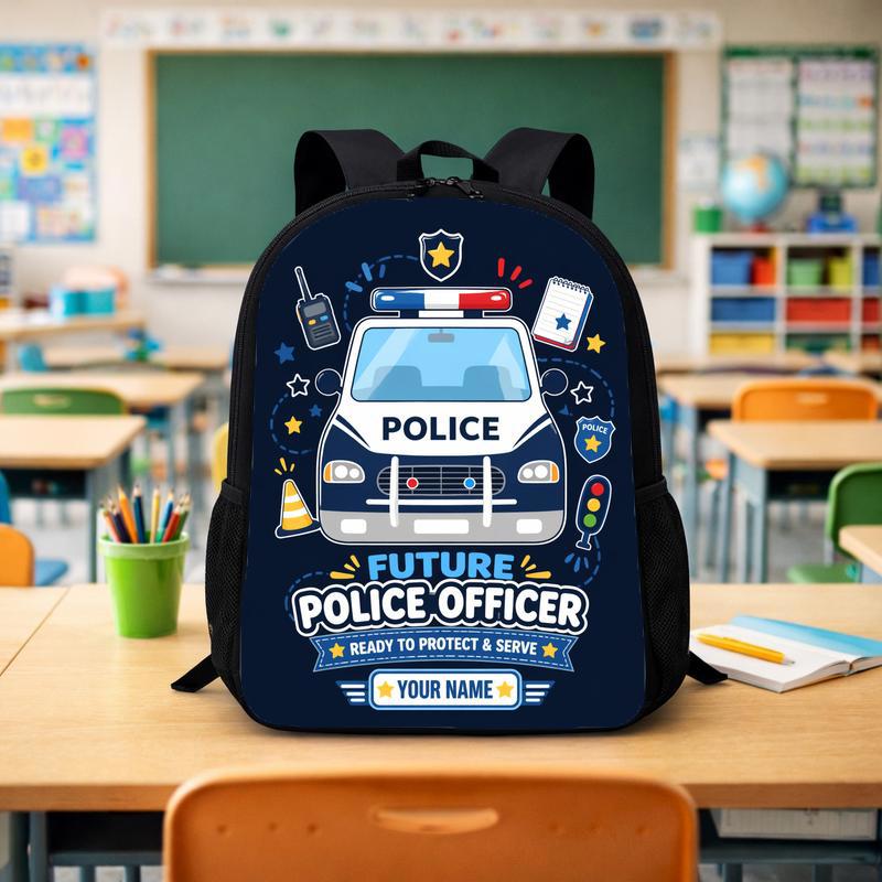 Personalized Police Car Backpack - Back To School Hero Kids Custom Backpack - Savourry