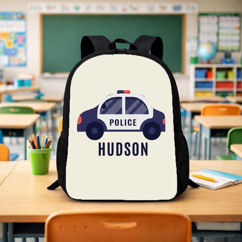 Personalized Police Car Backpack - Back To School Kids Custom Backpack - Savourry