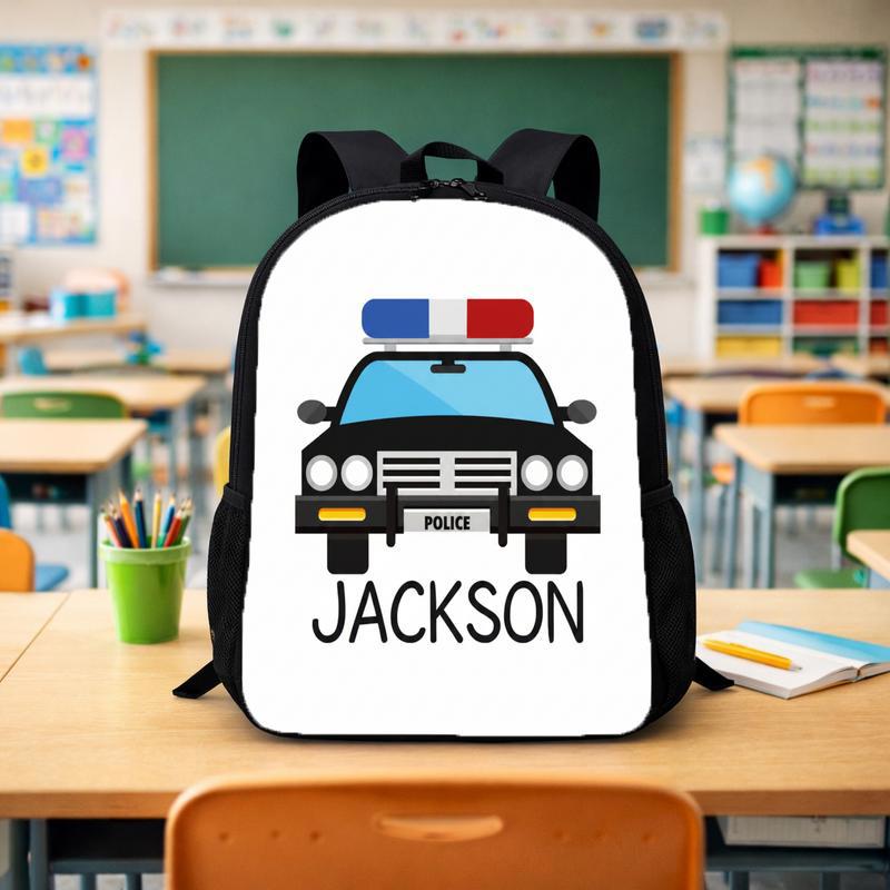 Personalized Police Car Backpack - Back To School Kids Gift Custom Backpack - Savourry