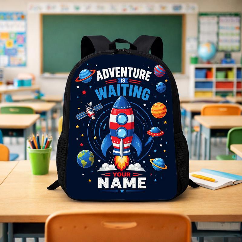 Personalized Rocket School Backpack Kids - Adventure Is Waiting Custom Backpack - Savourry