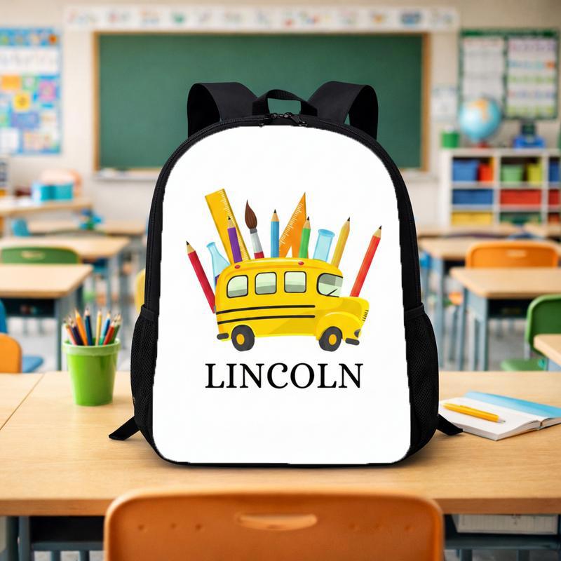 Personalized School Bus Backpack - Custom Name Kids Gift Custom Backpack - Savourry