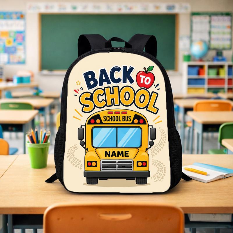 Personalized School Bus Backpack - Happy Back To School Kids Custom Backpack - Savourry