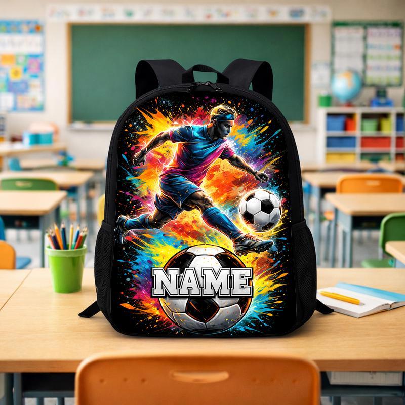Personalized Soccer Backpack With Name - Color Splash Design Custom Backpack - Savourry