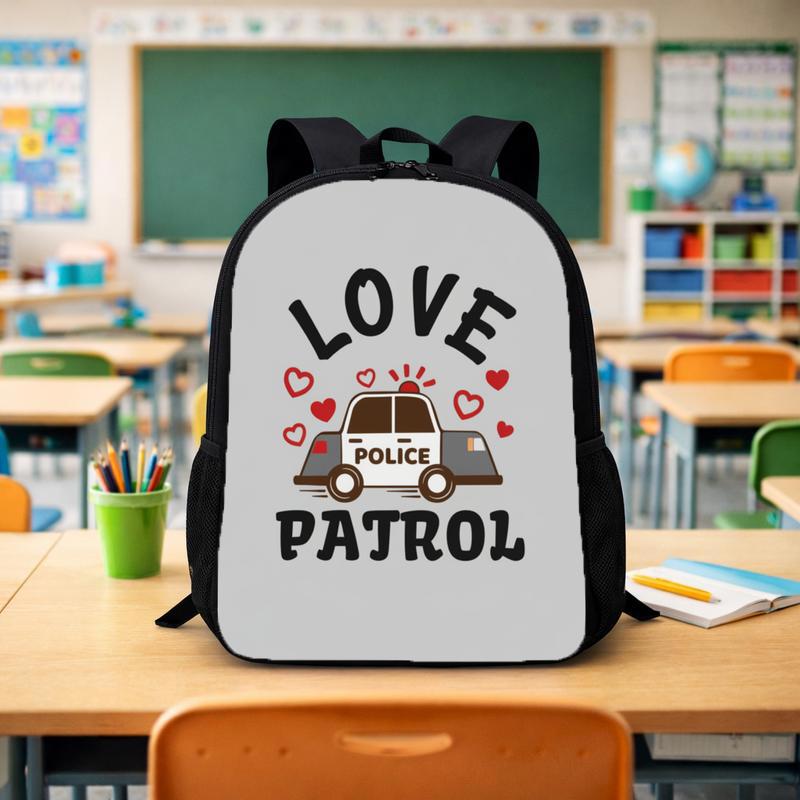 Police Car Backpack - Love Patrol Back To School Kids Gift Custom Backpack - Savourry