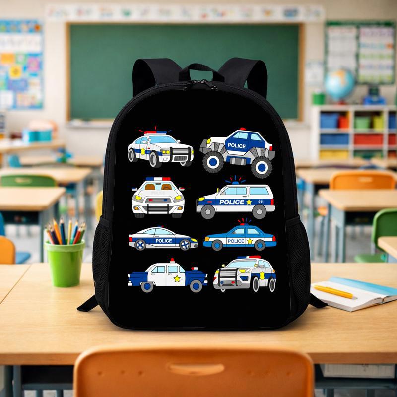 Police Car Pattern Backpack - Back To School Kids Gift Custom Backpack - Savourry