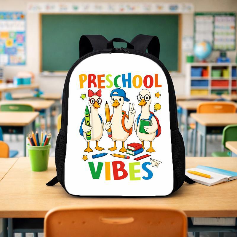Preschool Vibes Goose Backpack - Colorful Back To School Kids Custom Backpack - Savourry