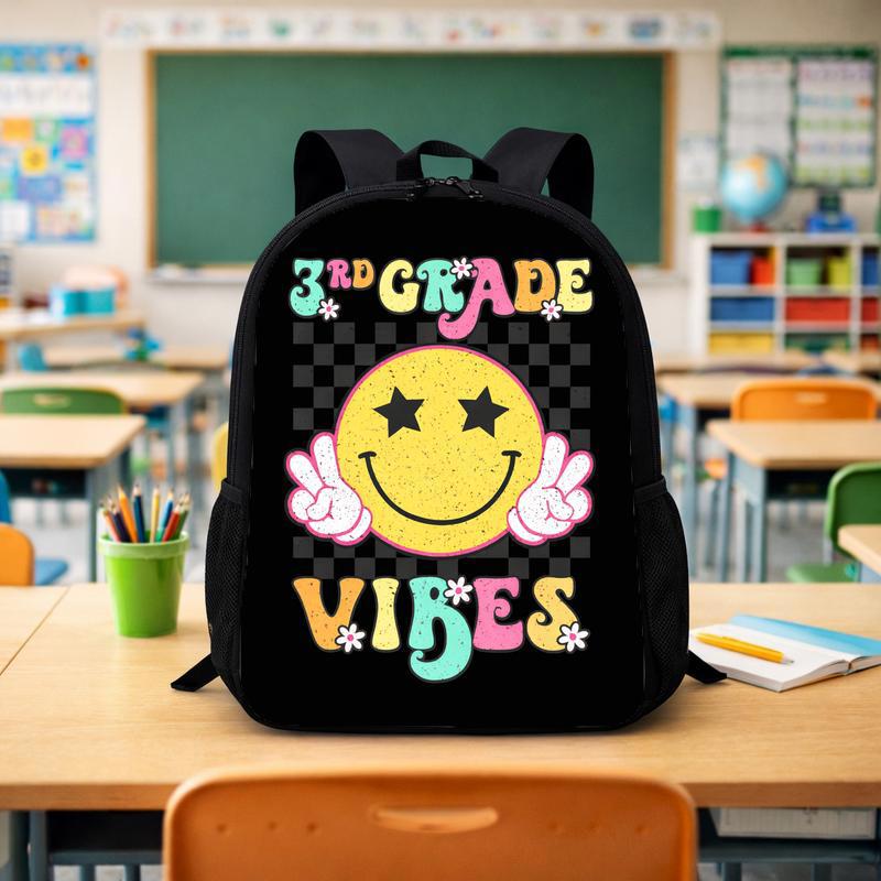 3rd Grade Retro Smiley Back To School Backpack For Students Custom Backpack - Savourry