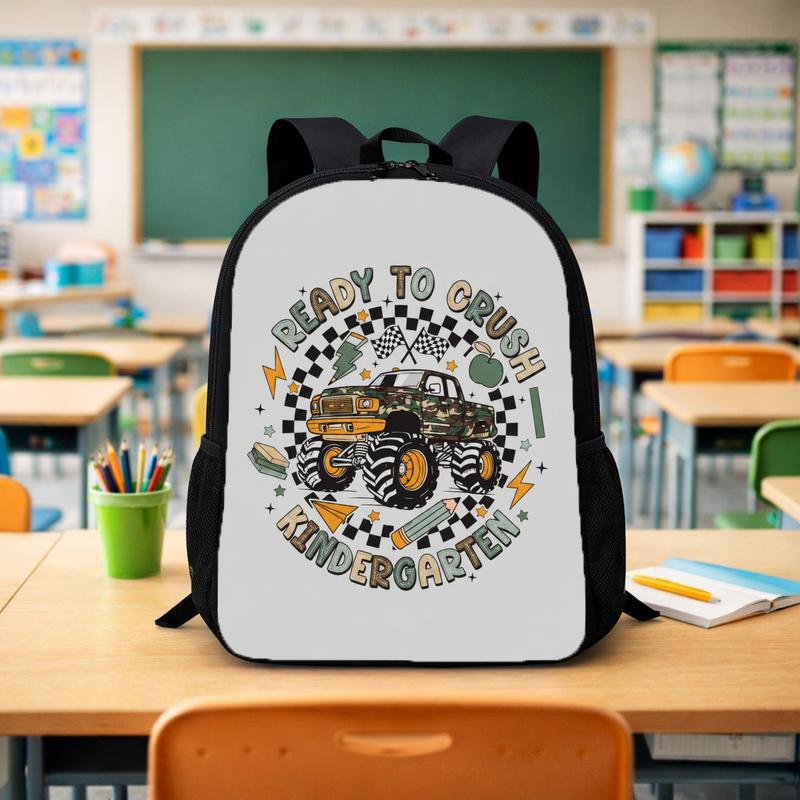 Ready To Crush Kindergarten Backpack - Boys Monster Truck Custom Backpack - Savourry