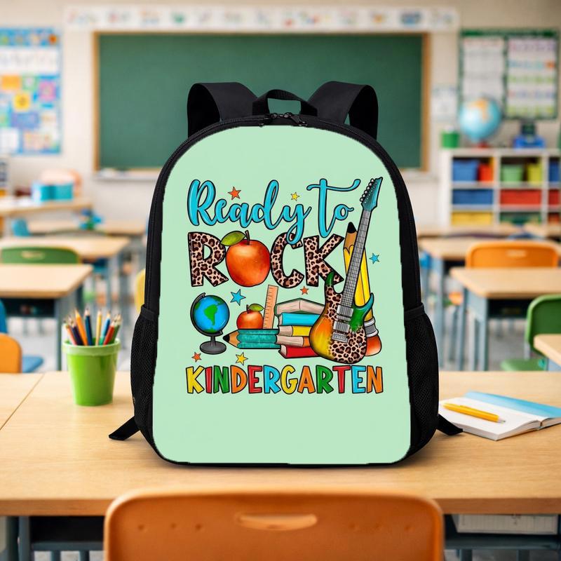 Ready To Rock Kindergarten Backpack - Cute School Icons Custom Backpack - Savourry