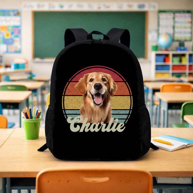 Retro Custom Dog Portrait Custom Backpack - Savourry
