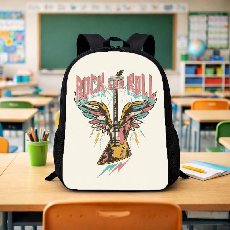 Rock And Roll Students Backpack - Vintage Music School Style Custom Backpack - Savourry