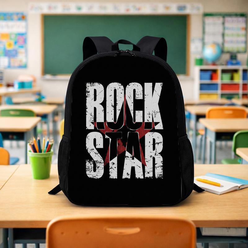 Rock Star Backpack For Kids - Grunge Music School Style Custom Backpack - Savourry