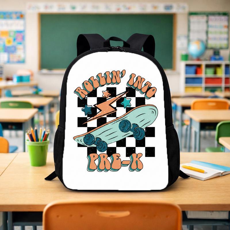 Rollin Into Pre-K Backpack - Cool Kids Skateboard Back To School Custom Backpack - Savourry