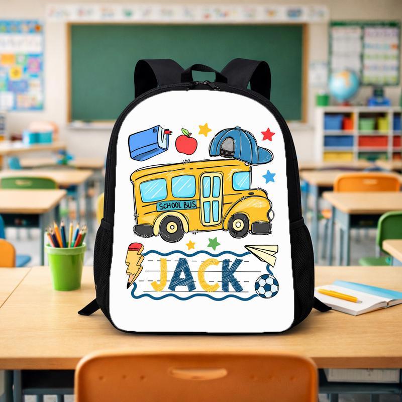 School Bus Boy Back To School Custom Backpack - Savourry
