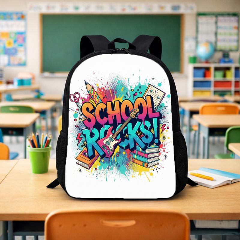 School Rock N Roll Backpack For Kids - Music Lover Style Custom Backpack - Savourry