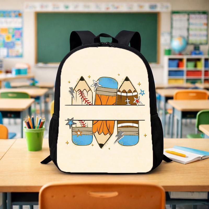 School Sports Backpack - Back To School Basketball Pencil Theme Custom Backpack - Savourry