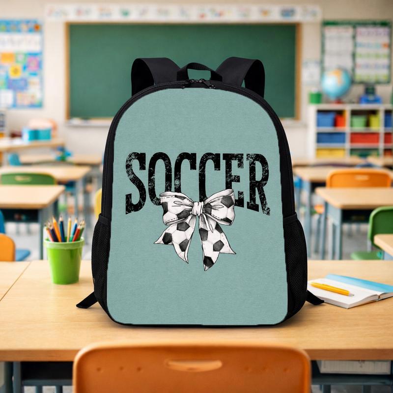 Soccer Bow Backpack For Girls - Cute Sports Back To School Custom Backpack - Savourry
